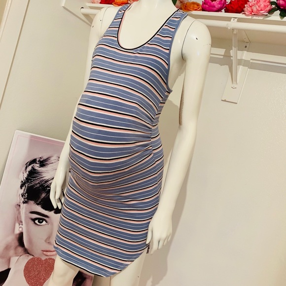 Razor Back Maternity Midi Dress - Picture 1 of 5